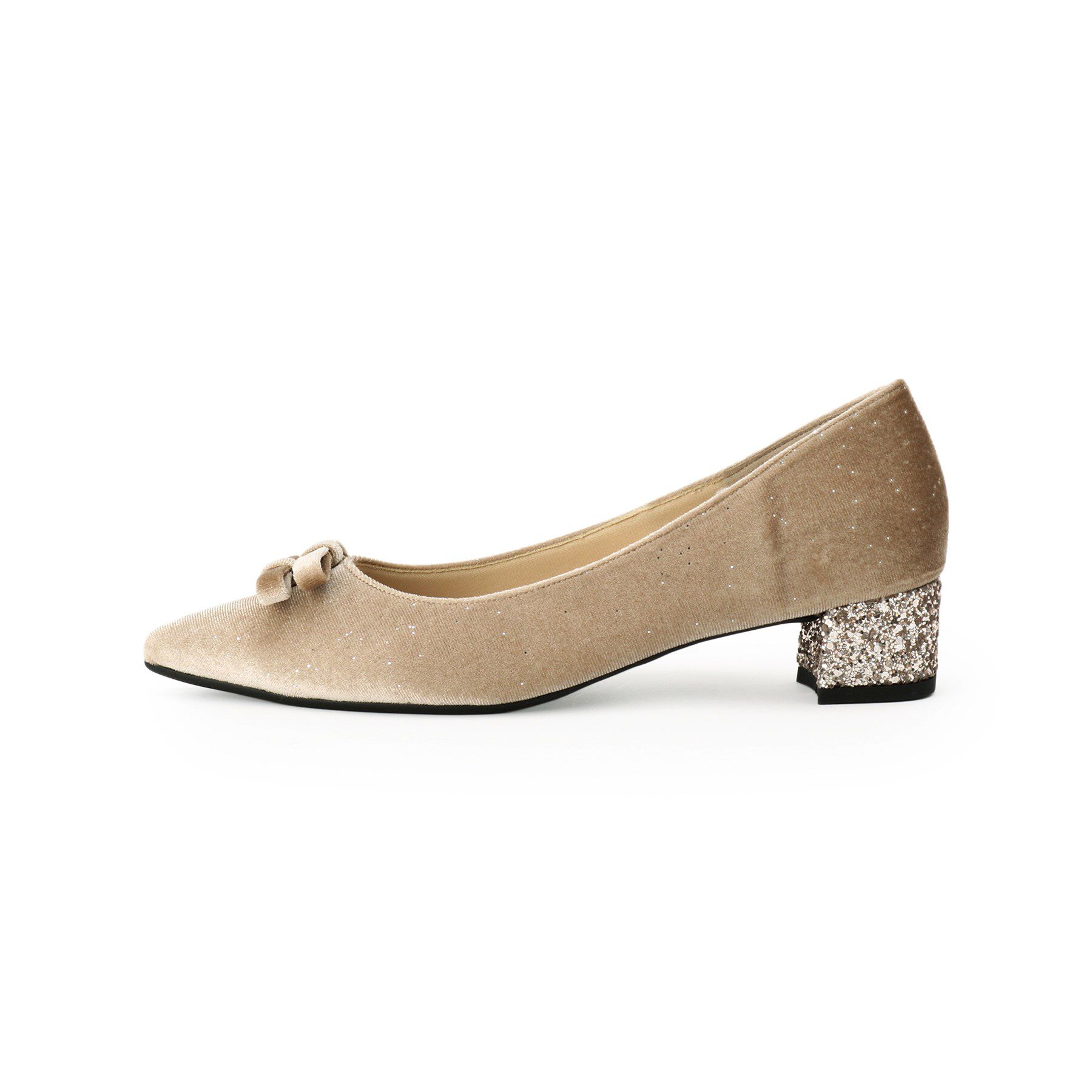 ESPERANZA「ラメベルベットダブルリボンパンプス」|パンプス|