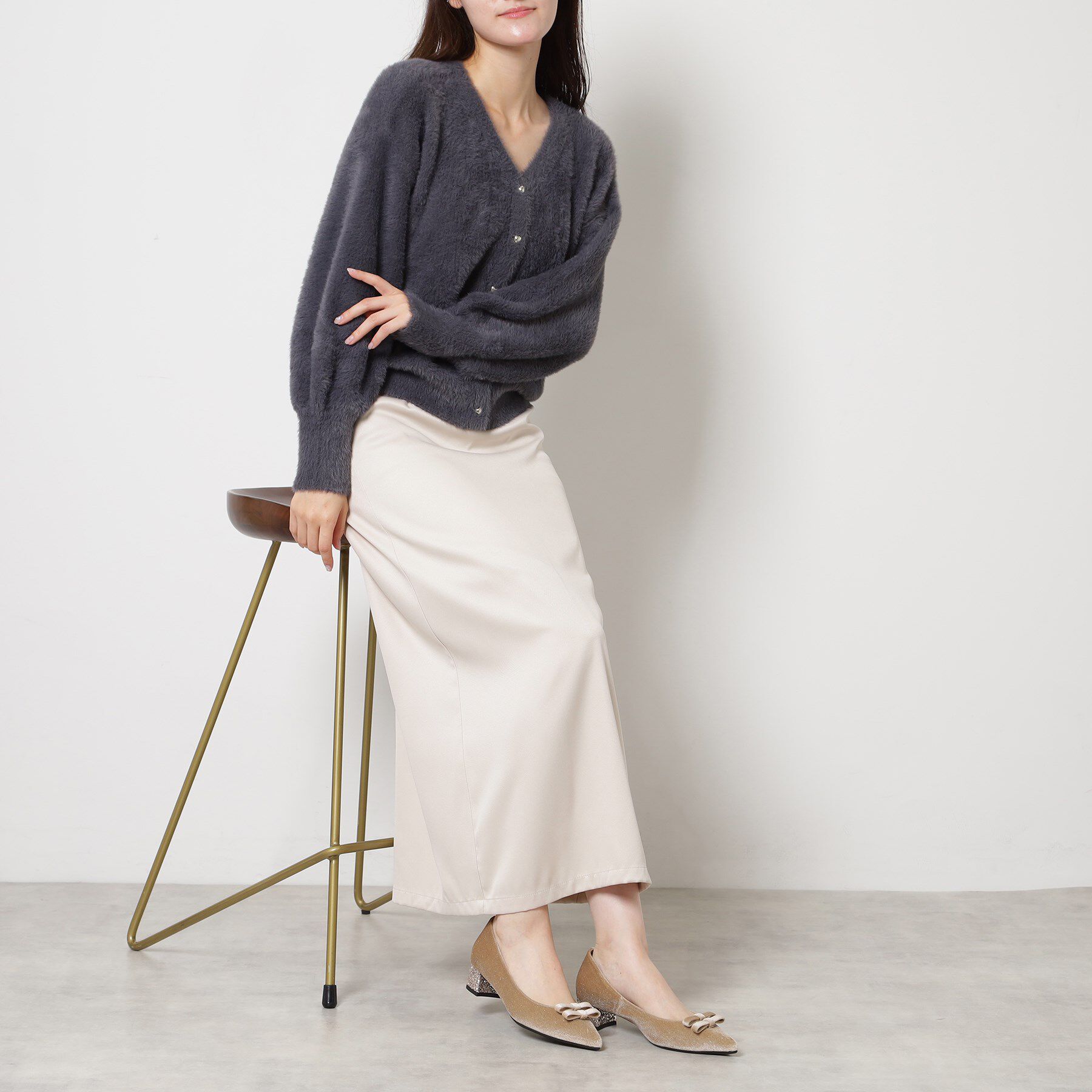 ESPERANZA「ラメベルベットダブルリボンパンプス」|パンプス|