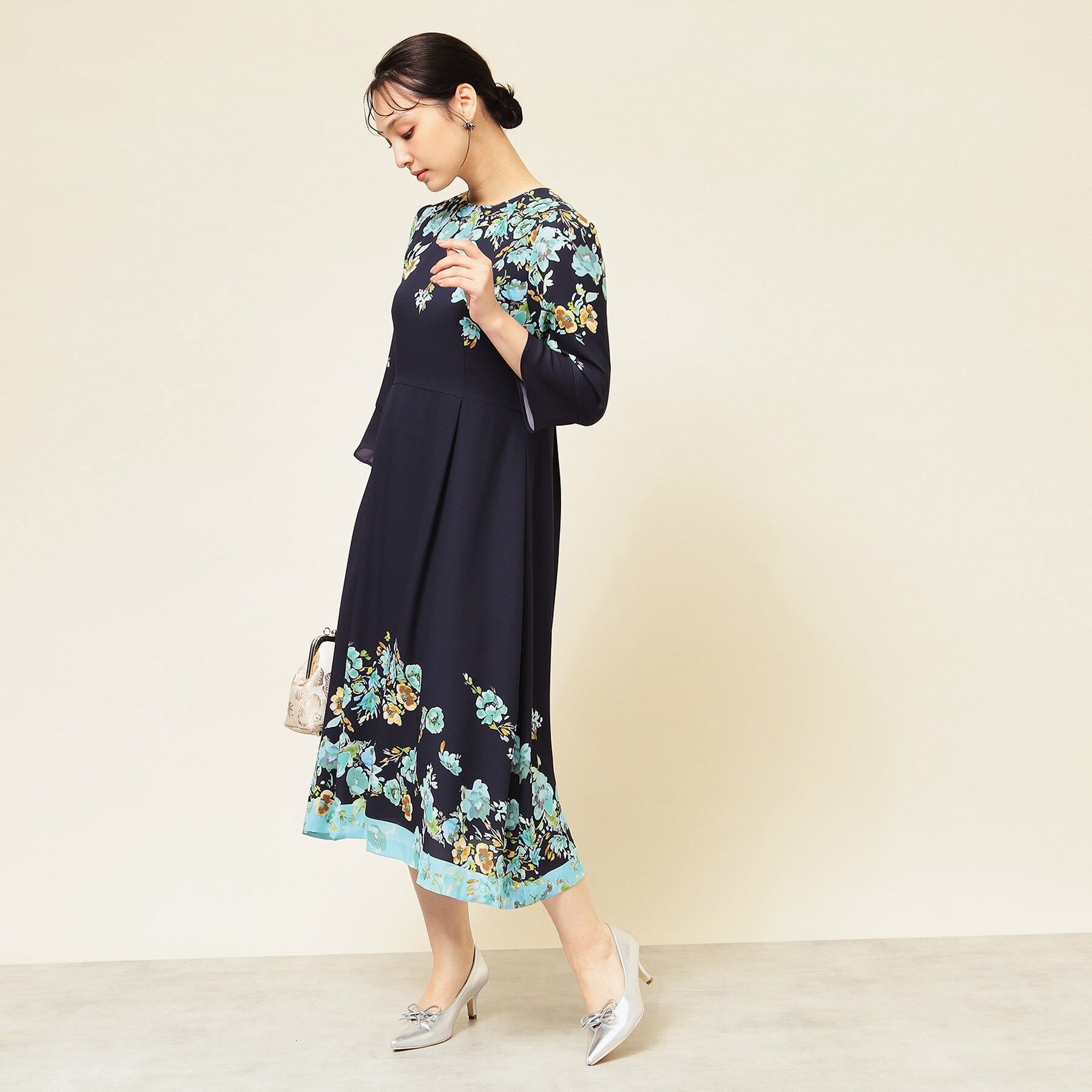 SunaUna「【co creation and yours／SS～L】花柄パネルワンピース」|ワンピース|