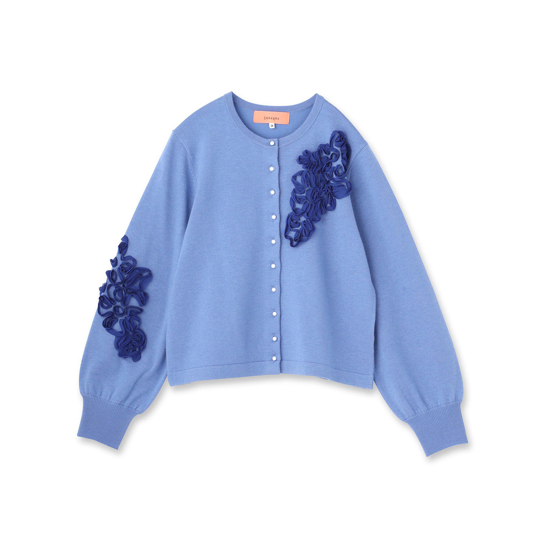 SunaUna「【SS～Lサイズ展開／チュール刺繍】クラフトニット」|カーディガン|