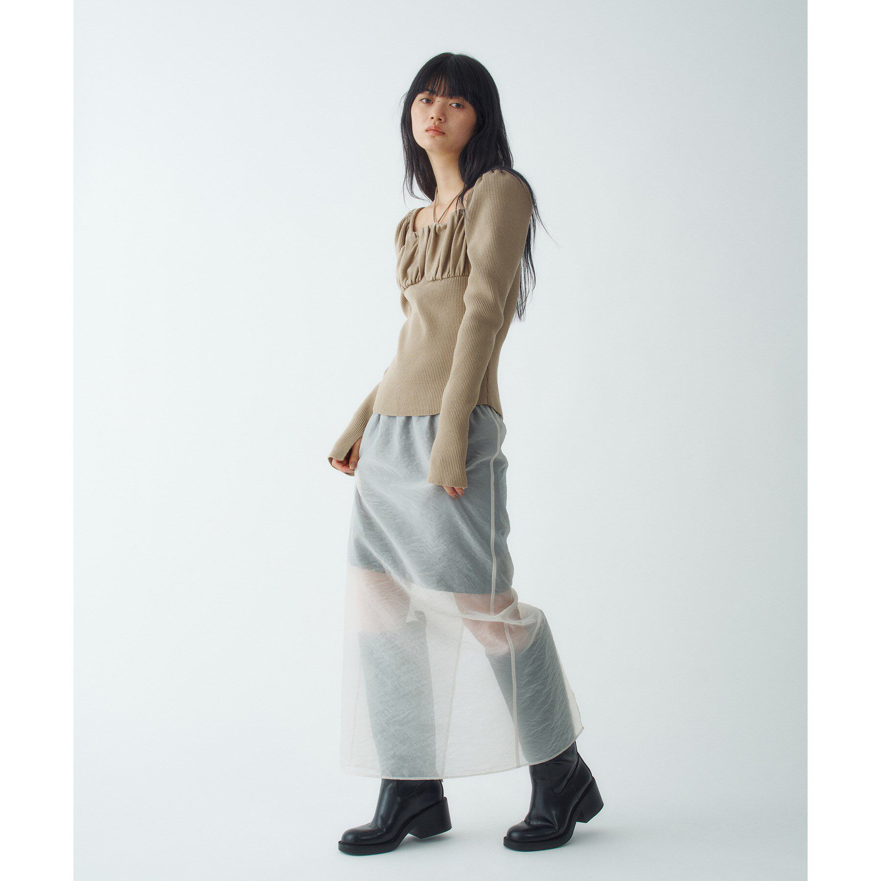CODE A「femi gather rib knit」|ニット・セーター|