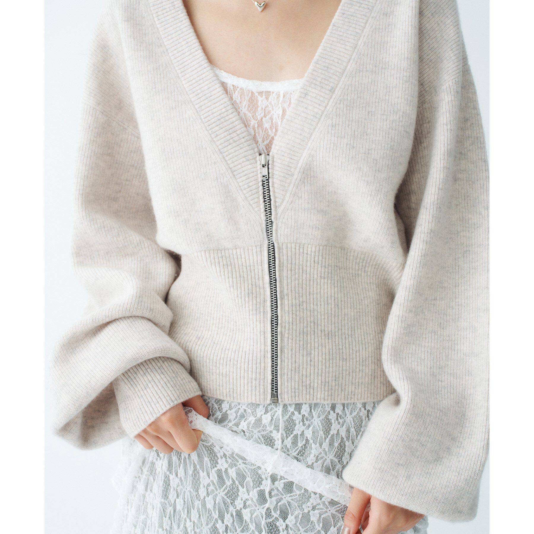 CODE A「zip form cardigan」|カーディガン|