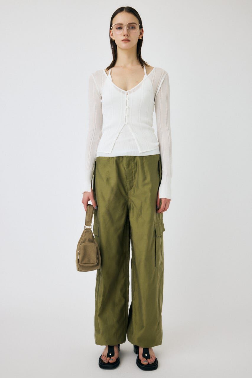 MOUSSY「SHEER CABLE カーディガン」|カーディガン|