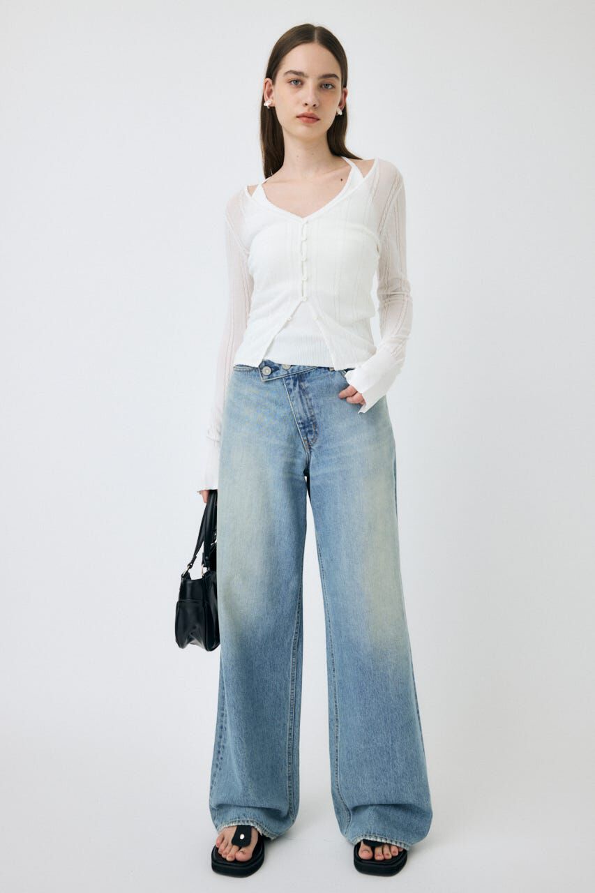 MOUSSY「SHEER CABLE カーディガン」|カーディガン|