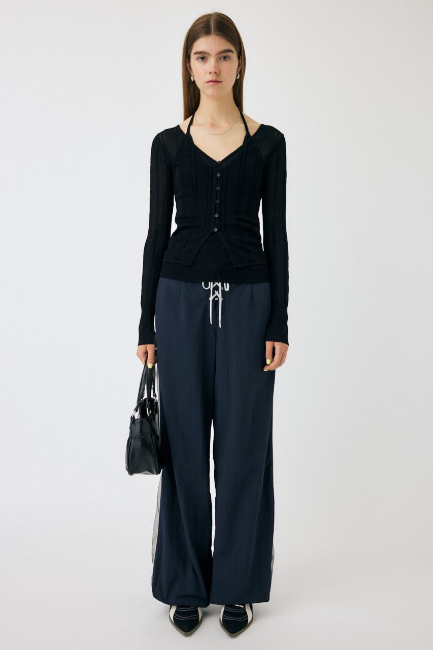 MOUSSY「SHEER CABLE カーディガン」|カーディガン|