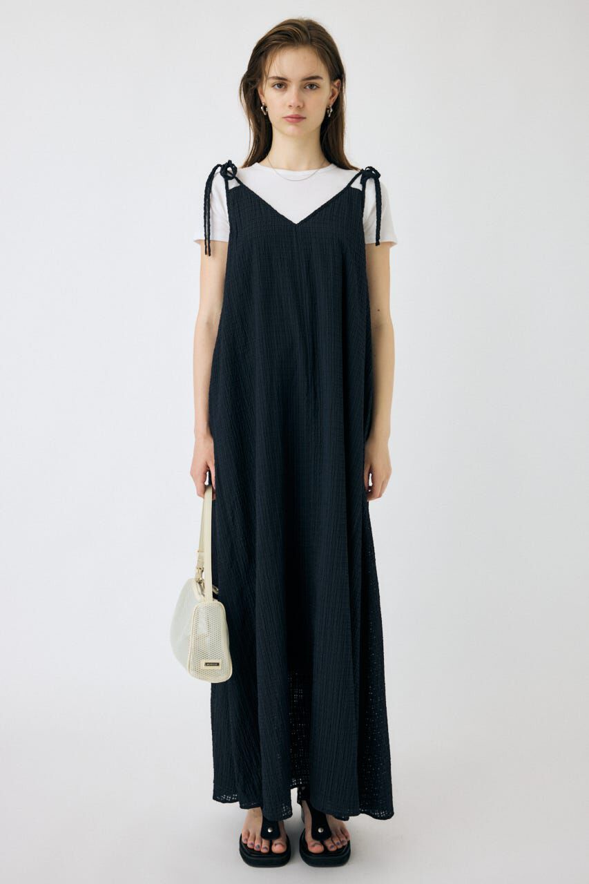 MOUSSY「SHEER GINGHAM キャミドレス」|ワンピース|