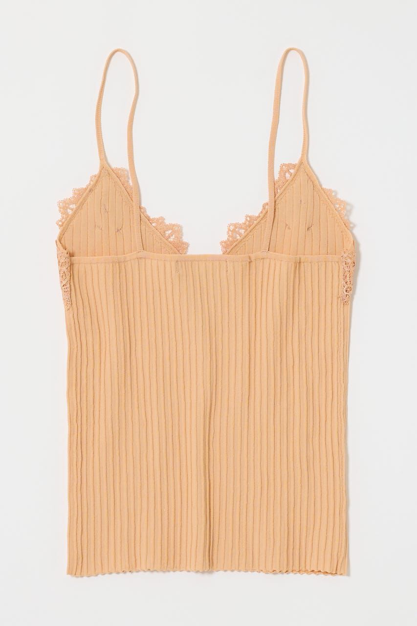 MOUSSY「LACE TRIM RIB キャミソール」|キャミソール|