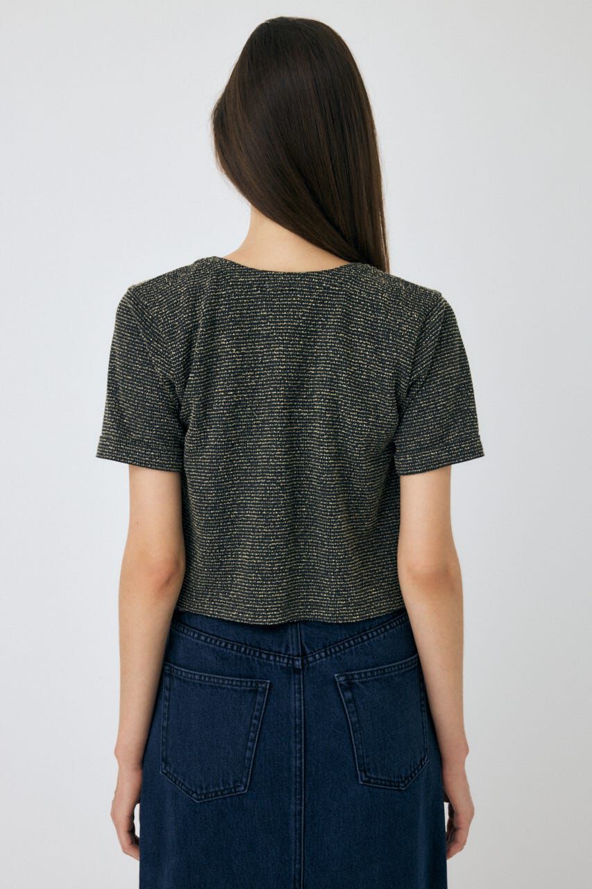 MOUSSY「BOUCLE TWEED ハーフスリーブカーディガン」|その他|