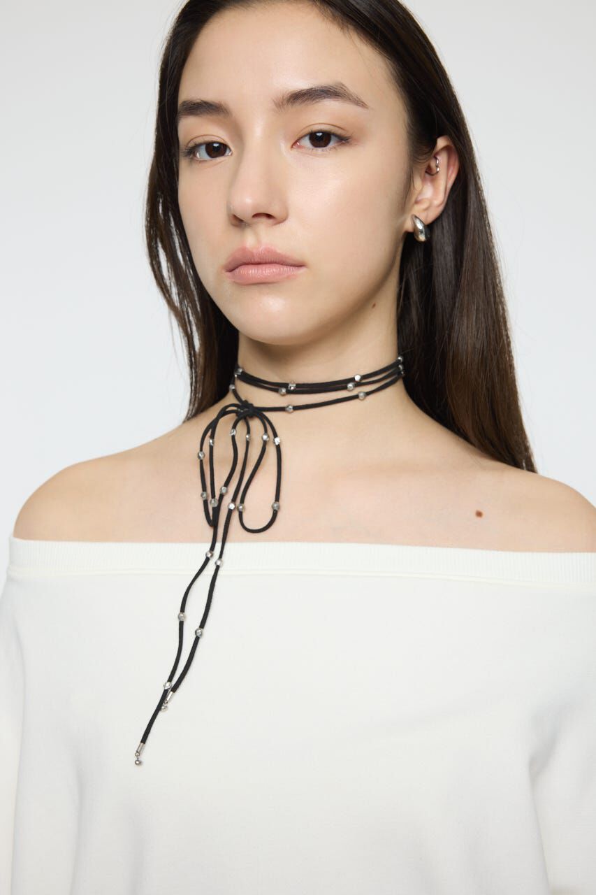 MOUSSY「BEADED F/SUEDE チョーカー」|ネックレス|