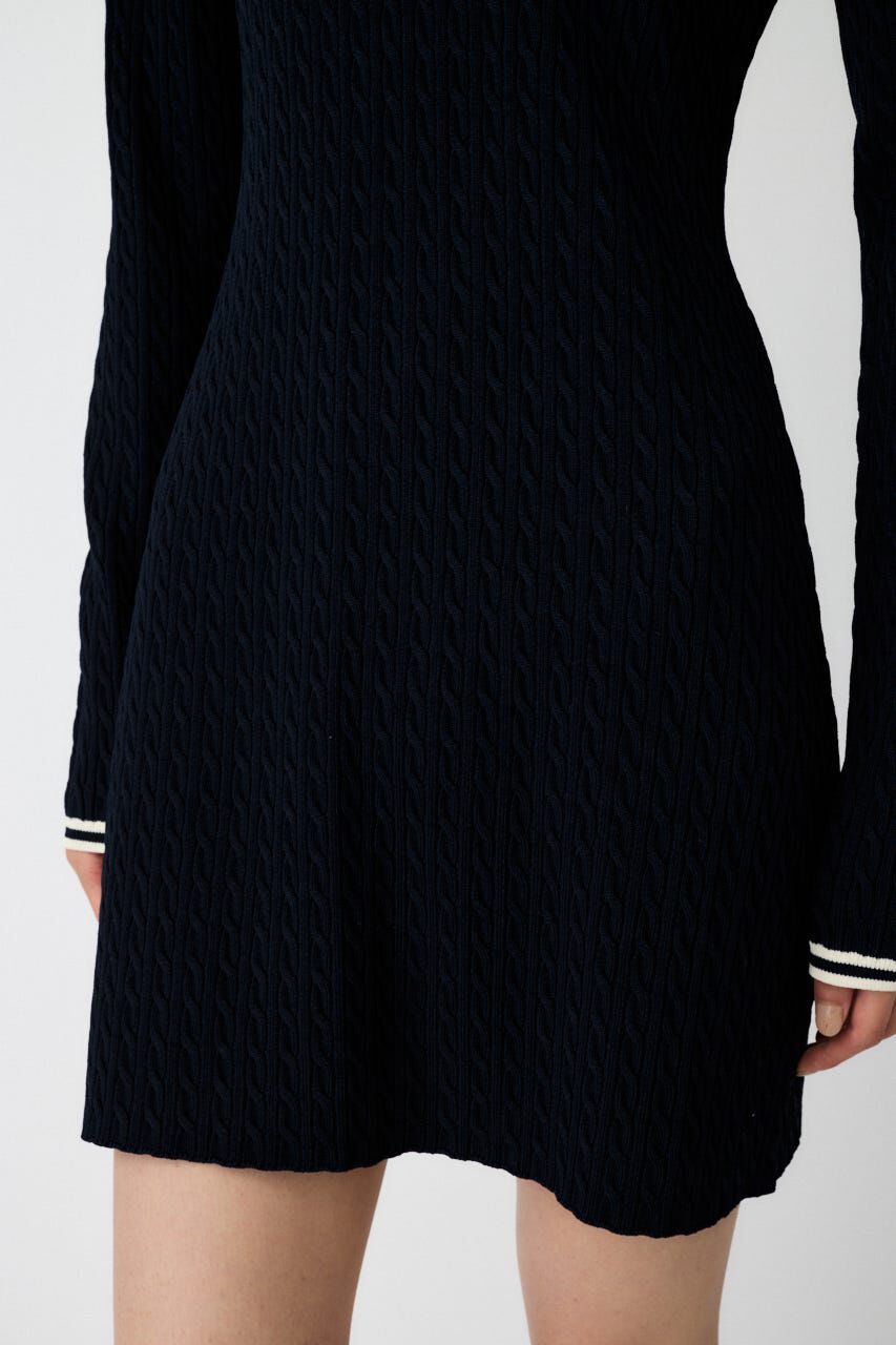 MOUSSY「LOGO CABLE KNIT ミニドレス」|ワンピース|