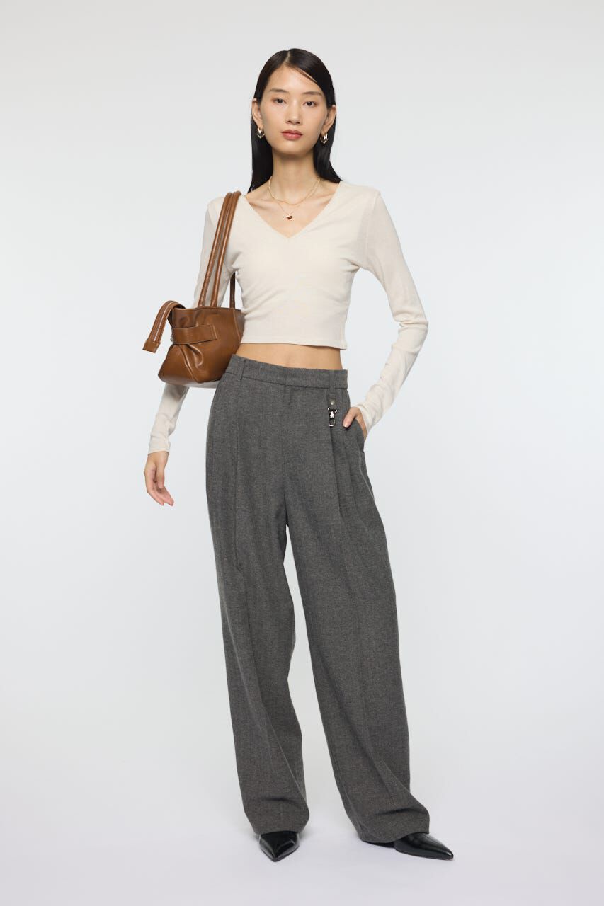 MOUSSY「DEEP V CUP ロングスリーブTEE」|Tシャツ・カットソー|