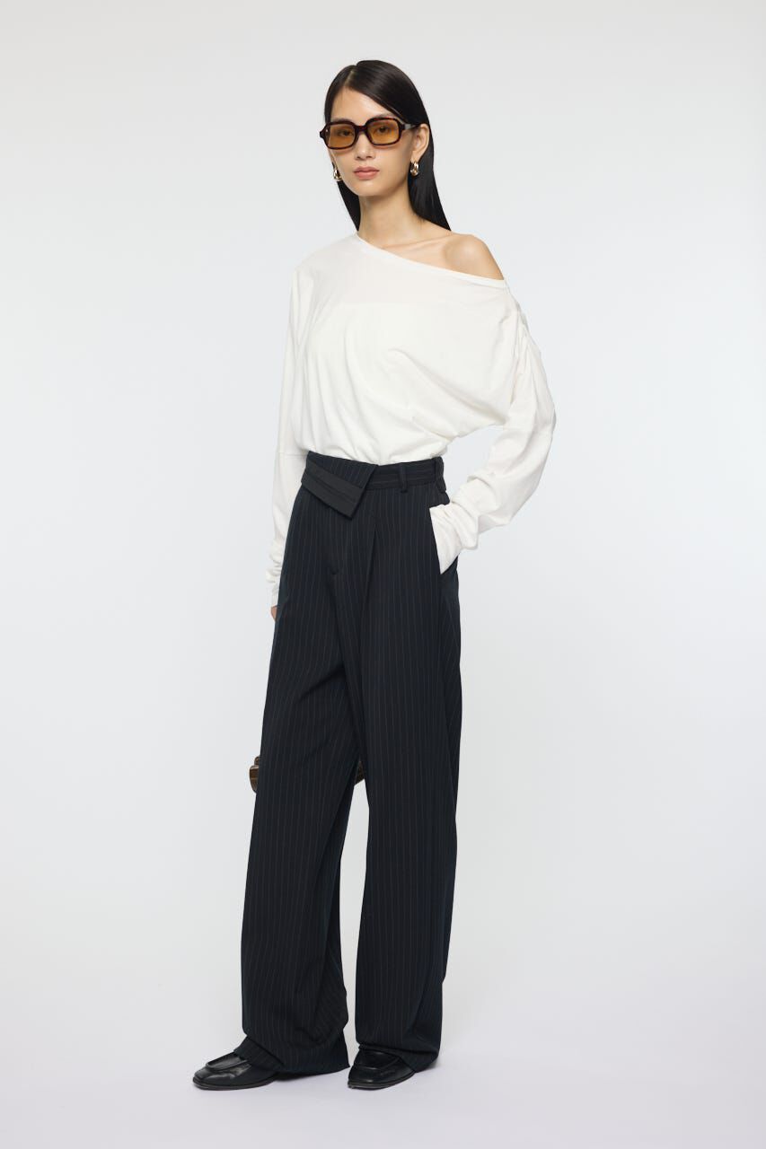 MOUSSY「OVER DYED ONE SHOULDER L/S TEE」|Tシャツ・カットソー|