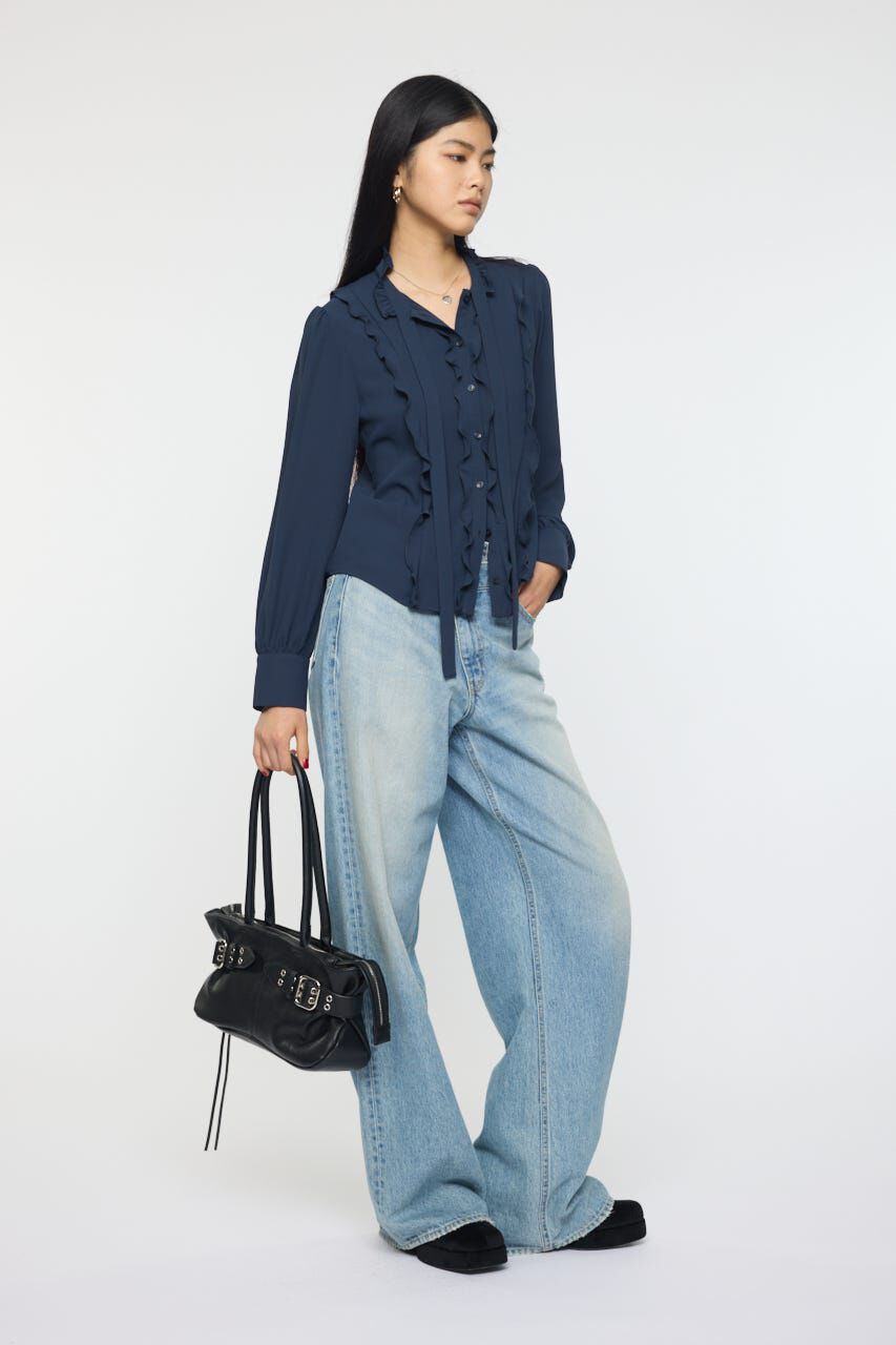 MOUSSY「GEORGETTE RUFFLES ブラウス」|シャツ・ブラウス|