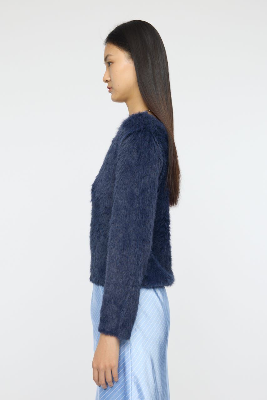 MOUSSY「FAUX FUR KNIT CROP トップス」|ニット・セーター|