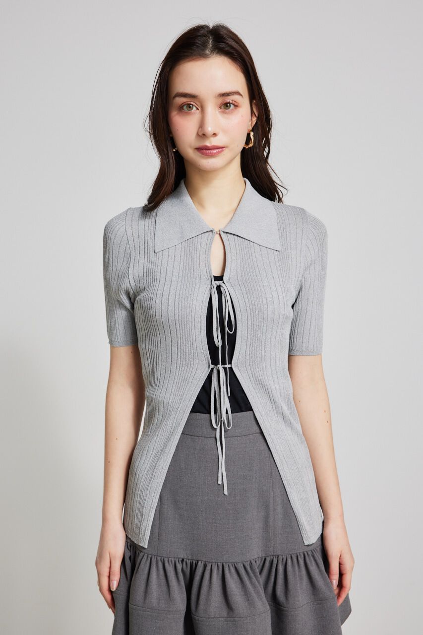 rienda「ヘザーカラーリボンknit TOP」|ニット・セーター|