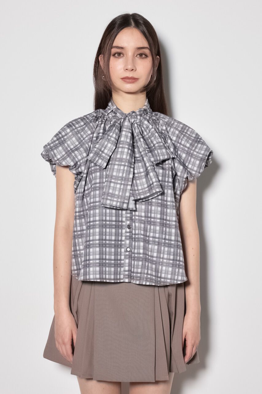 rienda「スカーフ付きバルーンフリルブラウス」|シャツ・ブラウス|