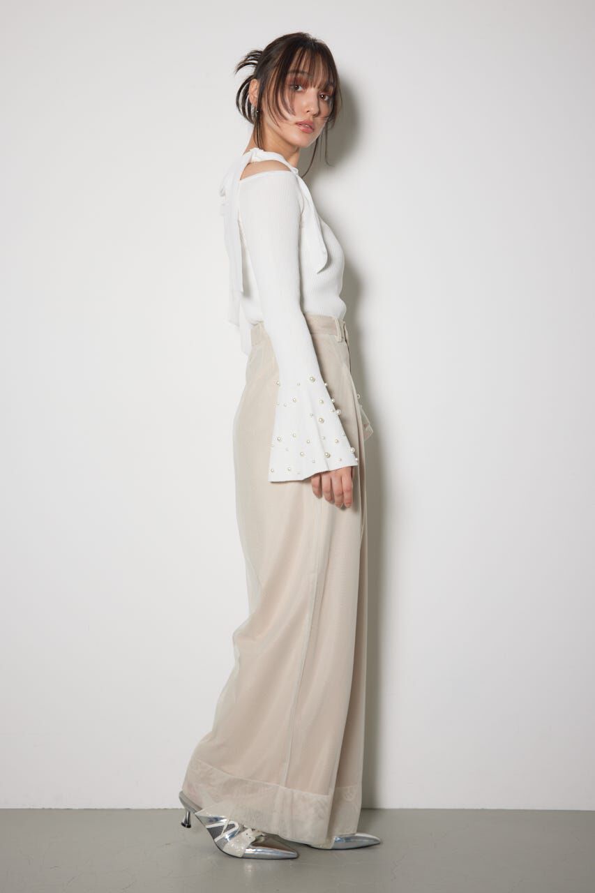 rienda「リボンオフショルダーニットトップス」|ニット・セーター|