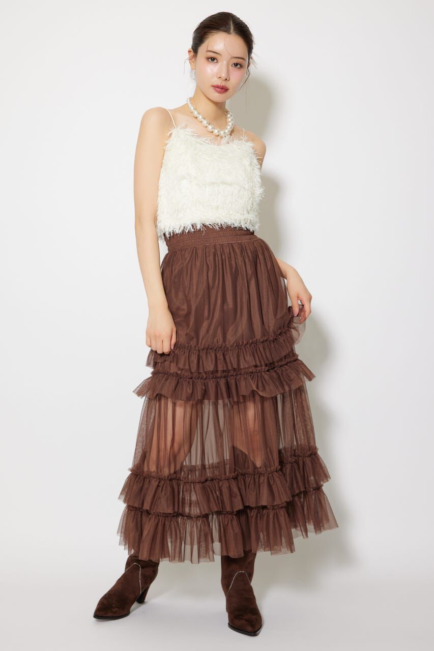 rienda「フェイクシアーフェザービスチェ」|キャミソール|