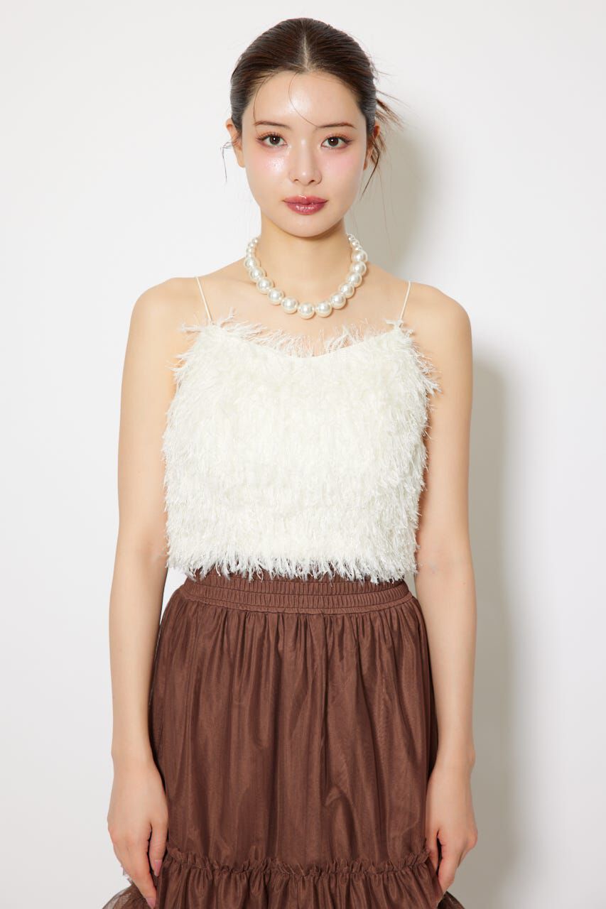 rienda「フェイクシアーフェザービスチェ」|キャミソール|