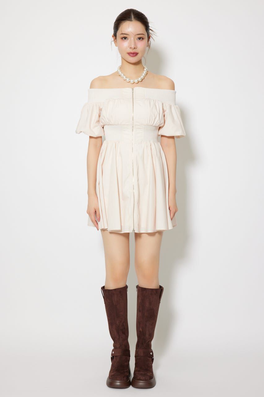 rienda「MA-1オフショルミニフレアワンピース」|ワンピース|