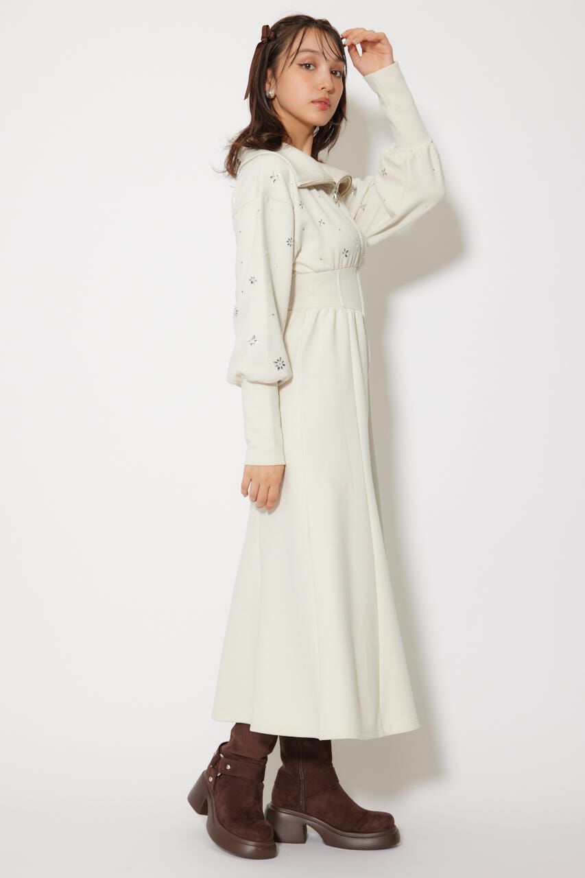 rienda「フラワーモチーフスウェットワンピース」|ワンピース|