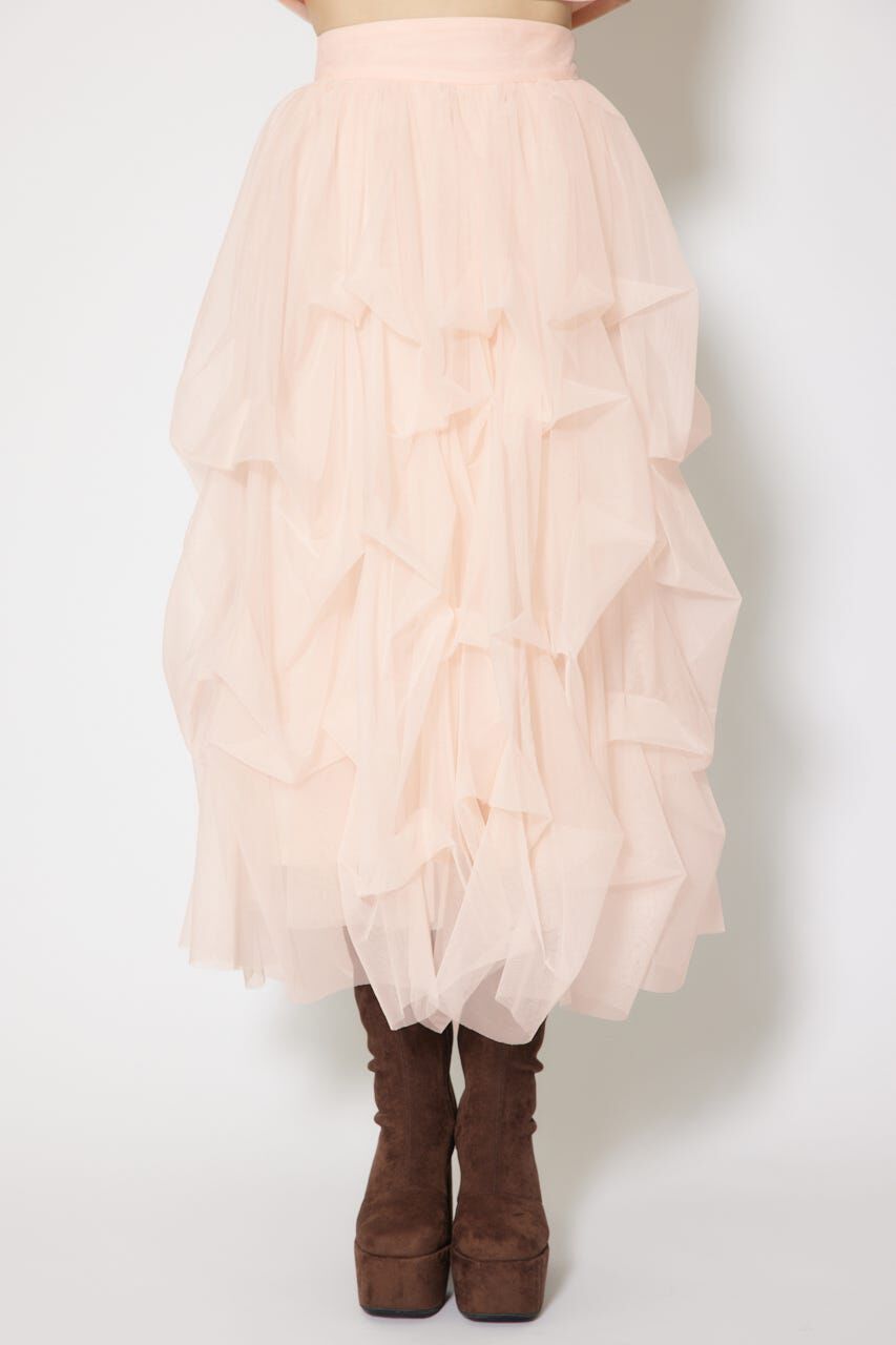 rienda「ランダムタックチュールスカート」|スカート|