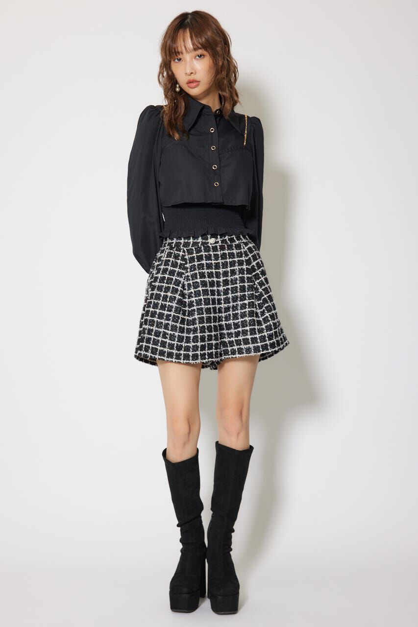 rienda「チェーンデザインシャーリングブラウス」|シャツ・ブラウス|