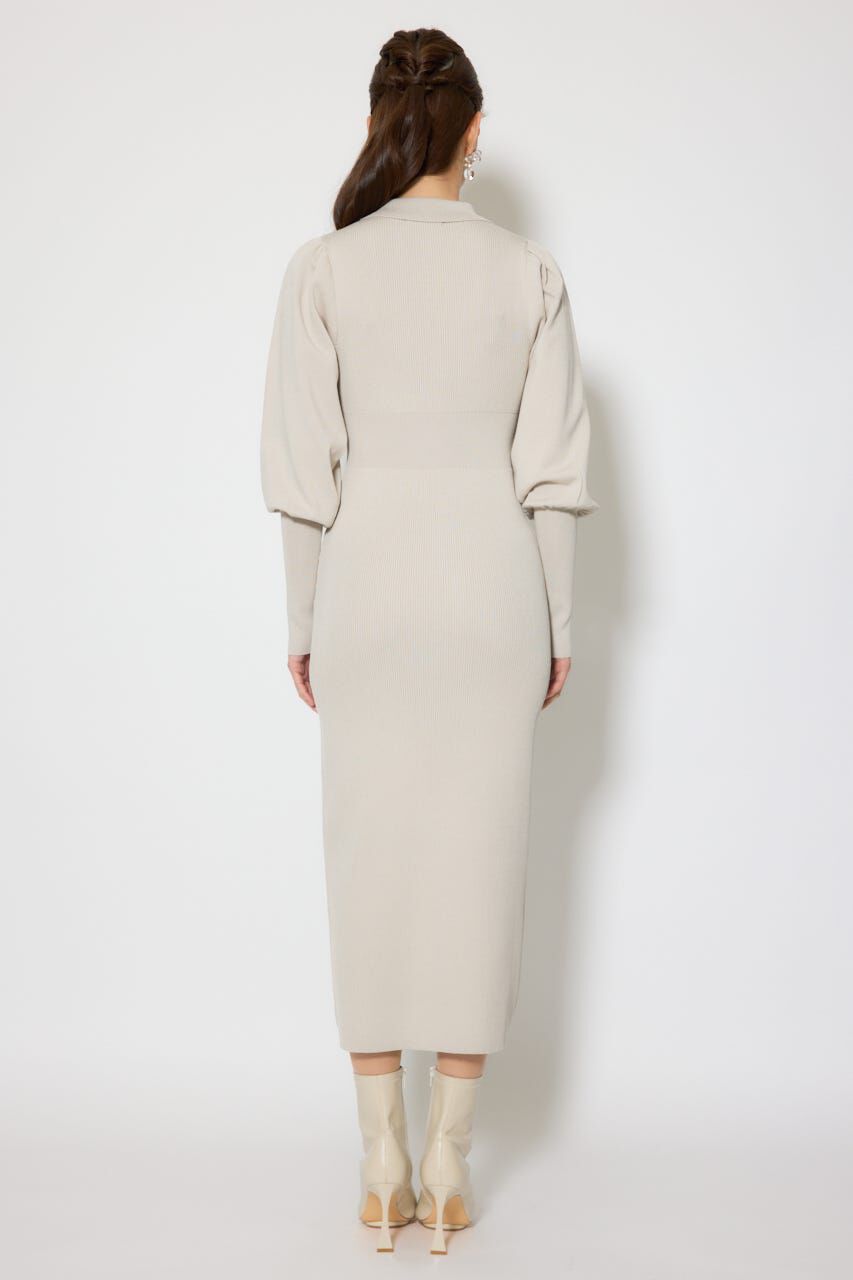 rienda「パフロングスリーブニットタイトワンピース」|ワンピース|