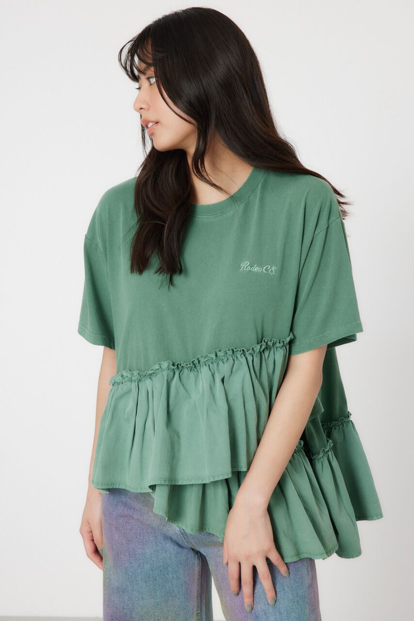 RODEO CROWNS「ピグメントフリルドッキングトップス」|Tシャツ・カットソー|GRN