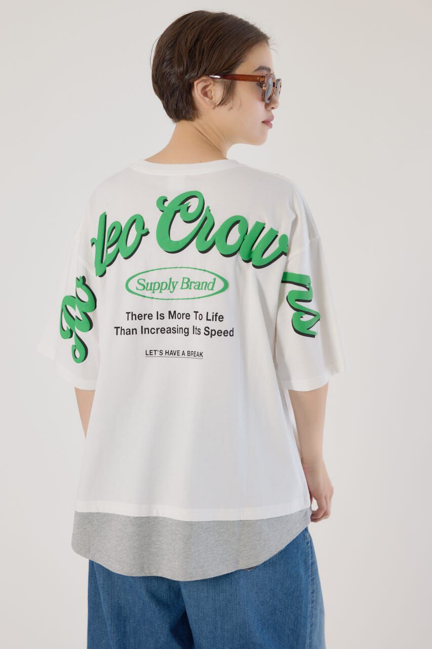 RODEO CROWNS「フェイクレイヤードスクリプトロゴ Tシャツ」|Tシャツ・カットソー|