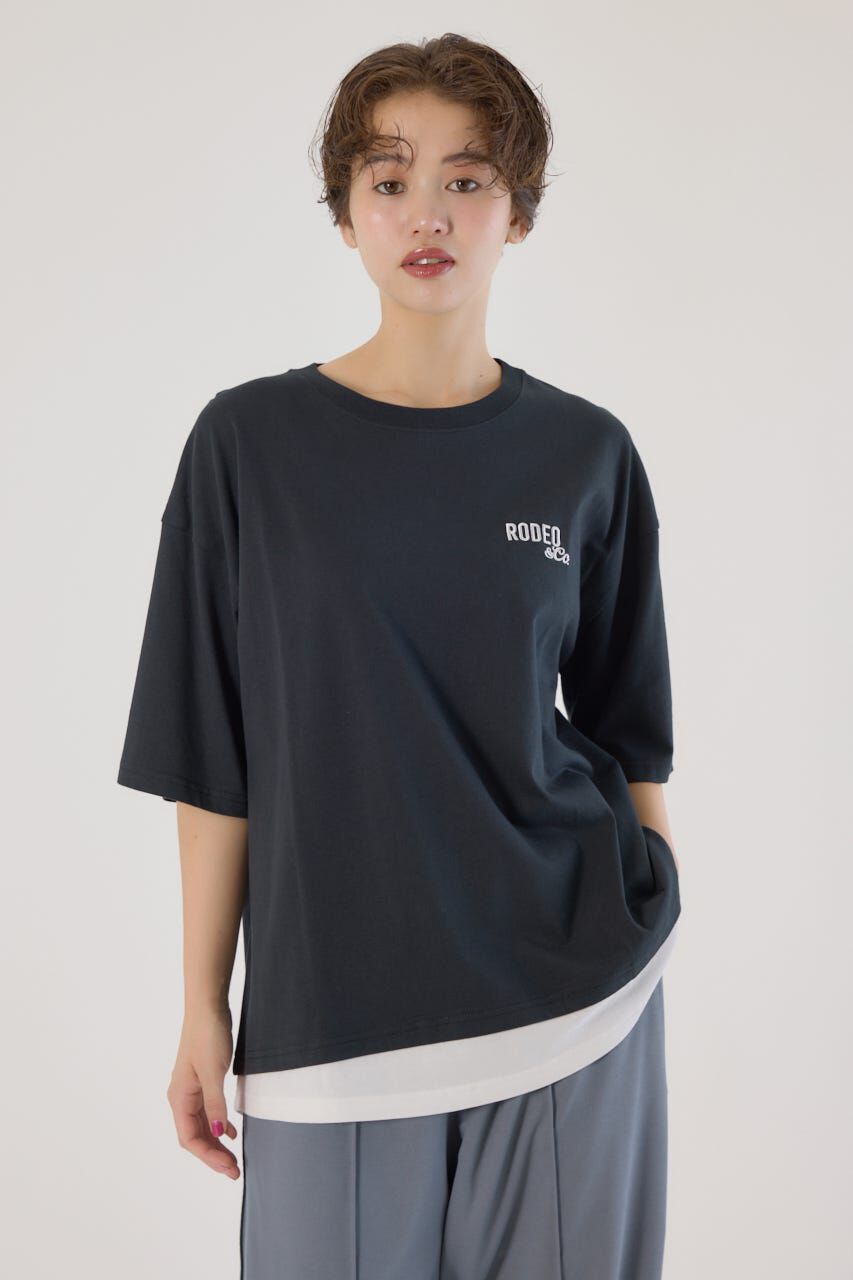 RODEO CROWNS「フェイクレイヤードスクリプトロゴ Tシャツ」|Tシャツ・カットソー|