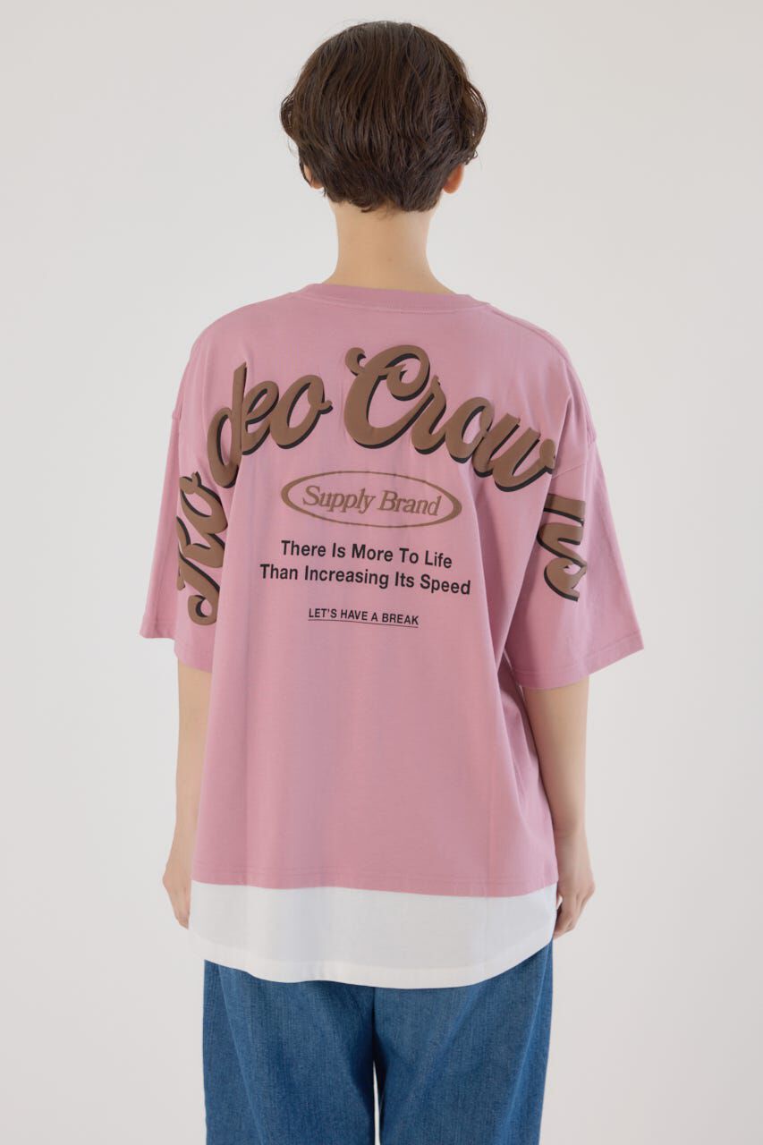 RODEO CROWNS「フェイクレイヤードスクリプトロゴ Tシャツ」|Tシャツ・カットソー|