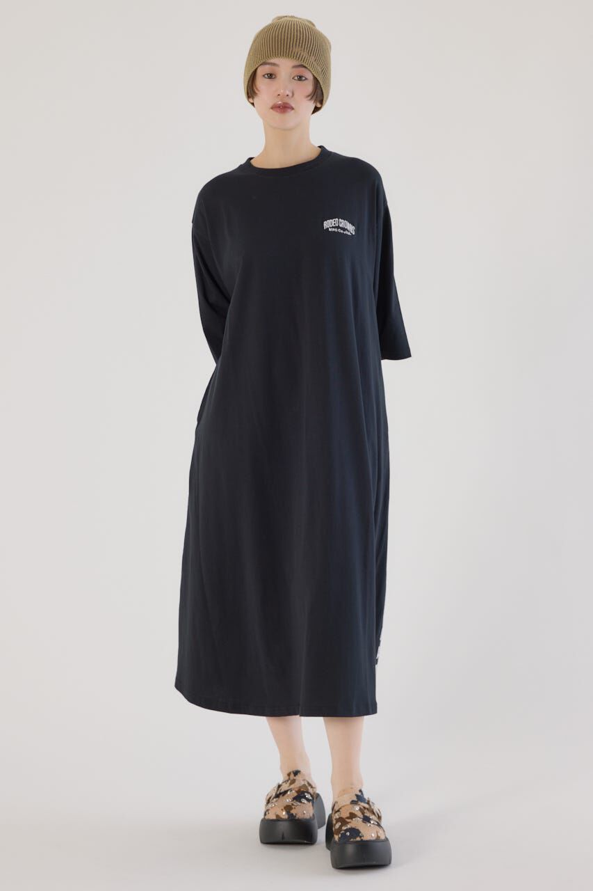 RODEO CROWNS「7分丈袖マキシワンピース」|ワンピース|BLK
