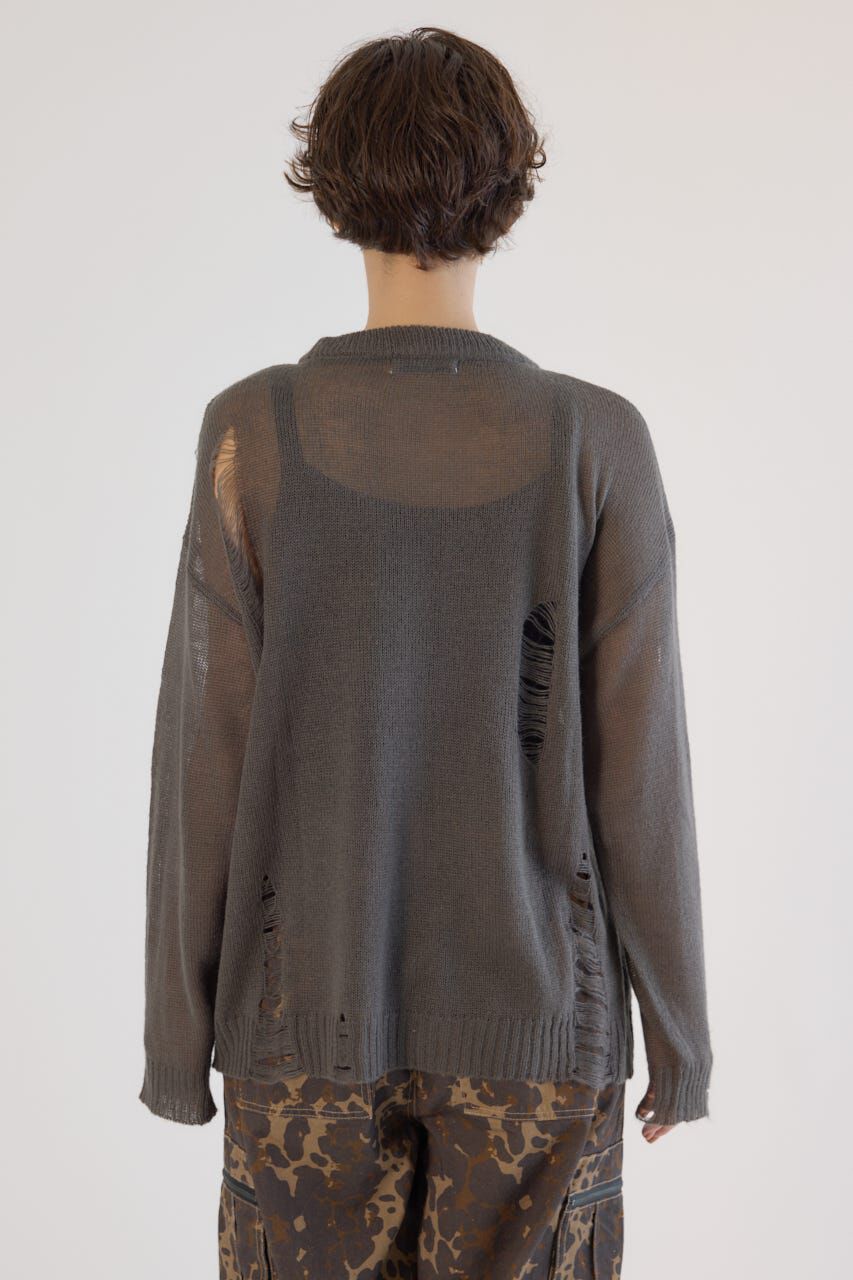 RODEO CROWNS「メッセージダメージニットトップス」|ニット・セーター|