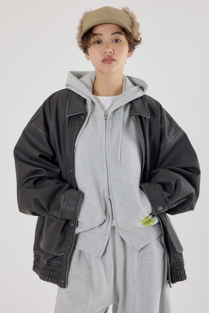 RODEO CROWNS「ヴィンテージフェイクレザーブルゾン」|その他|BLK