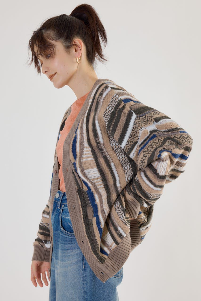 RODEO CROWNS「3Dマルチカラーニットカーディガン」|カーディガン|