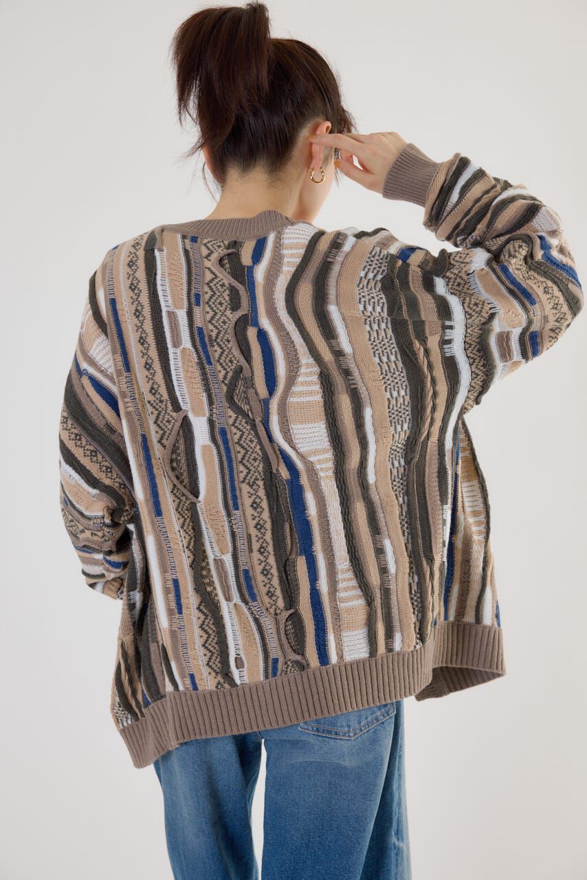 RODEO CROWNS「3Dマルチカラーニットカーディガン」|カーディガン|