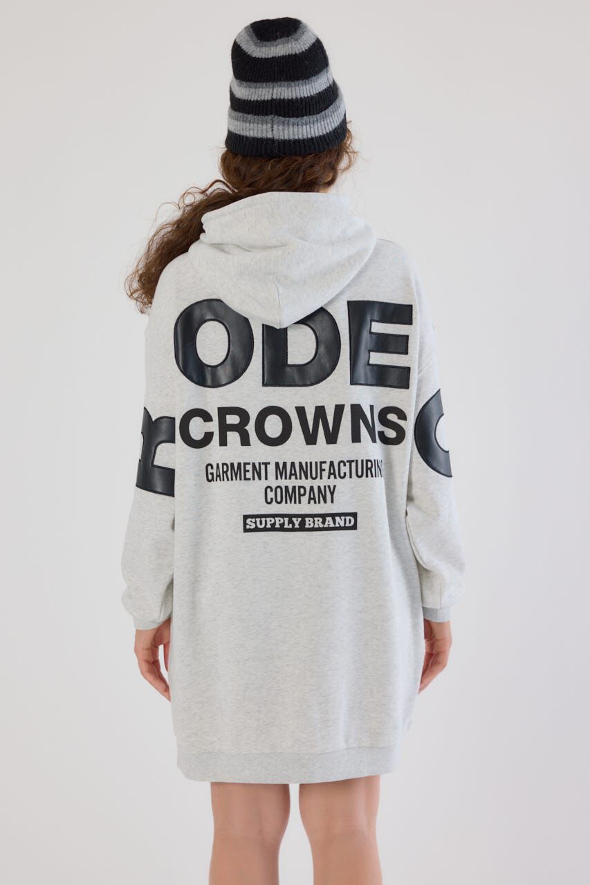 RODEO CROWNS「フェイクレザーパッチパーカーワンピース」|ワンピース|