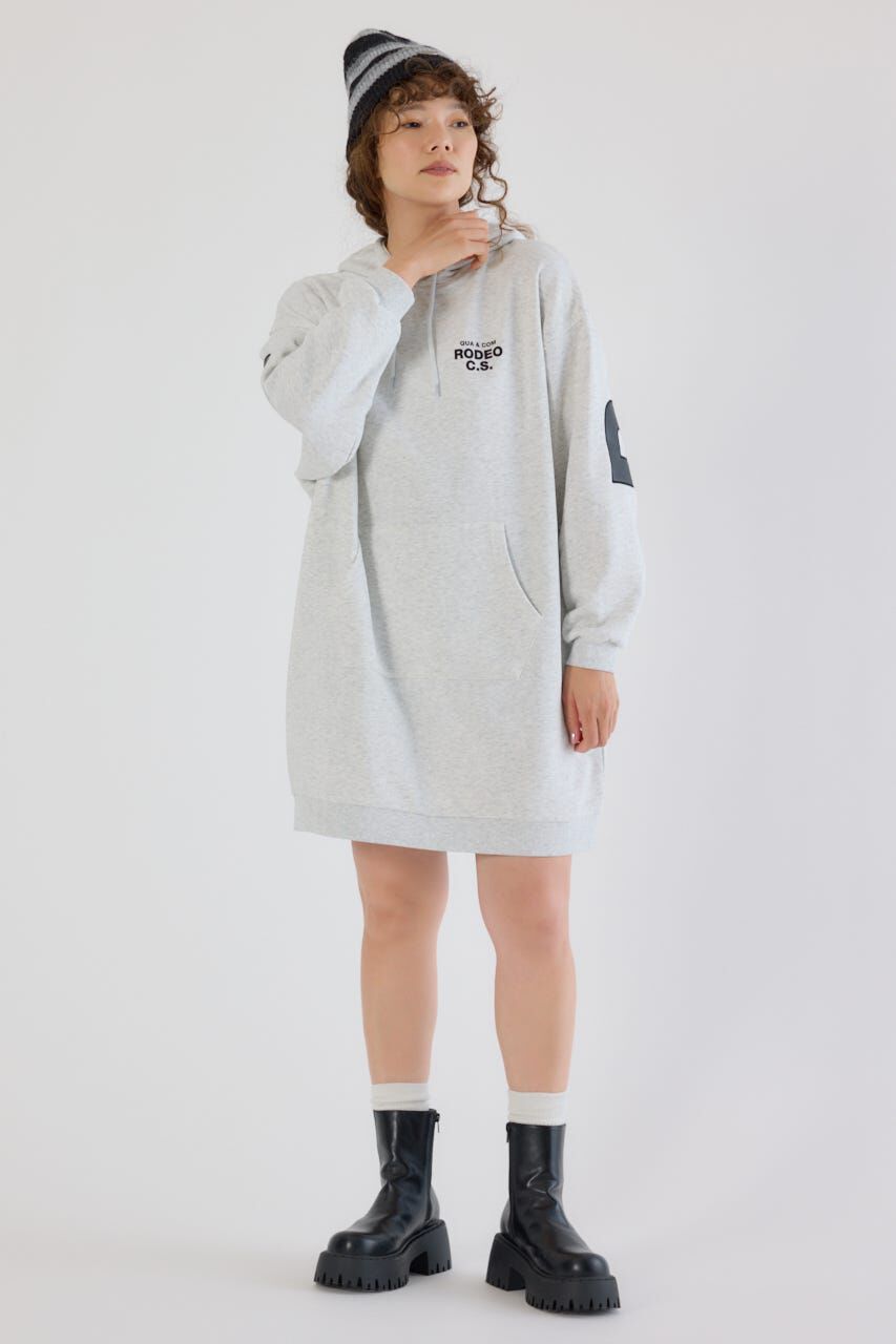 RODEO CROWNS「フェイクレザーパッチパーカーワンピース」|ワンピース|