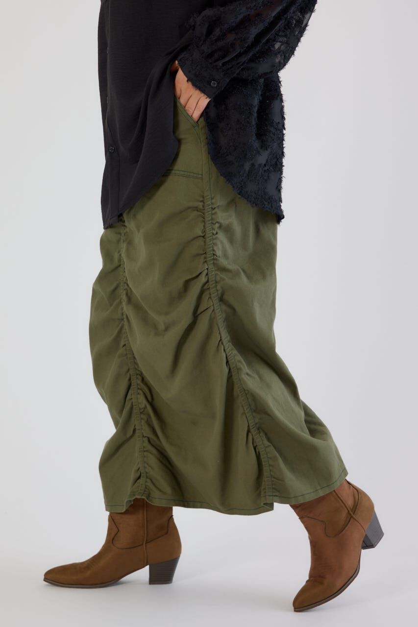 RODEO CROWNS「シャーリングマキシスカート」|スカート|