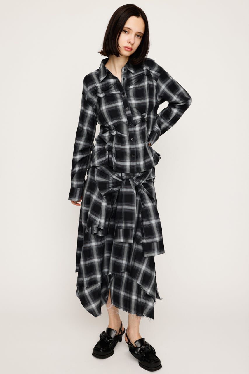 SLY「CHECK KNOT DETAIL シャツ」|シャツ・ブラウス|