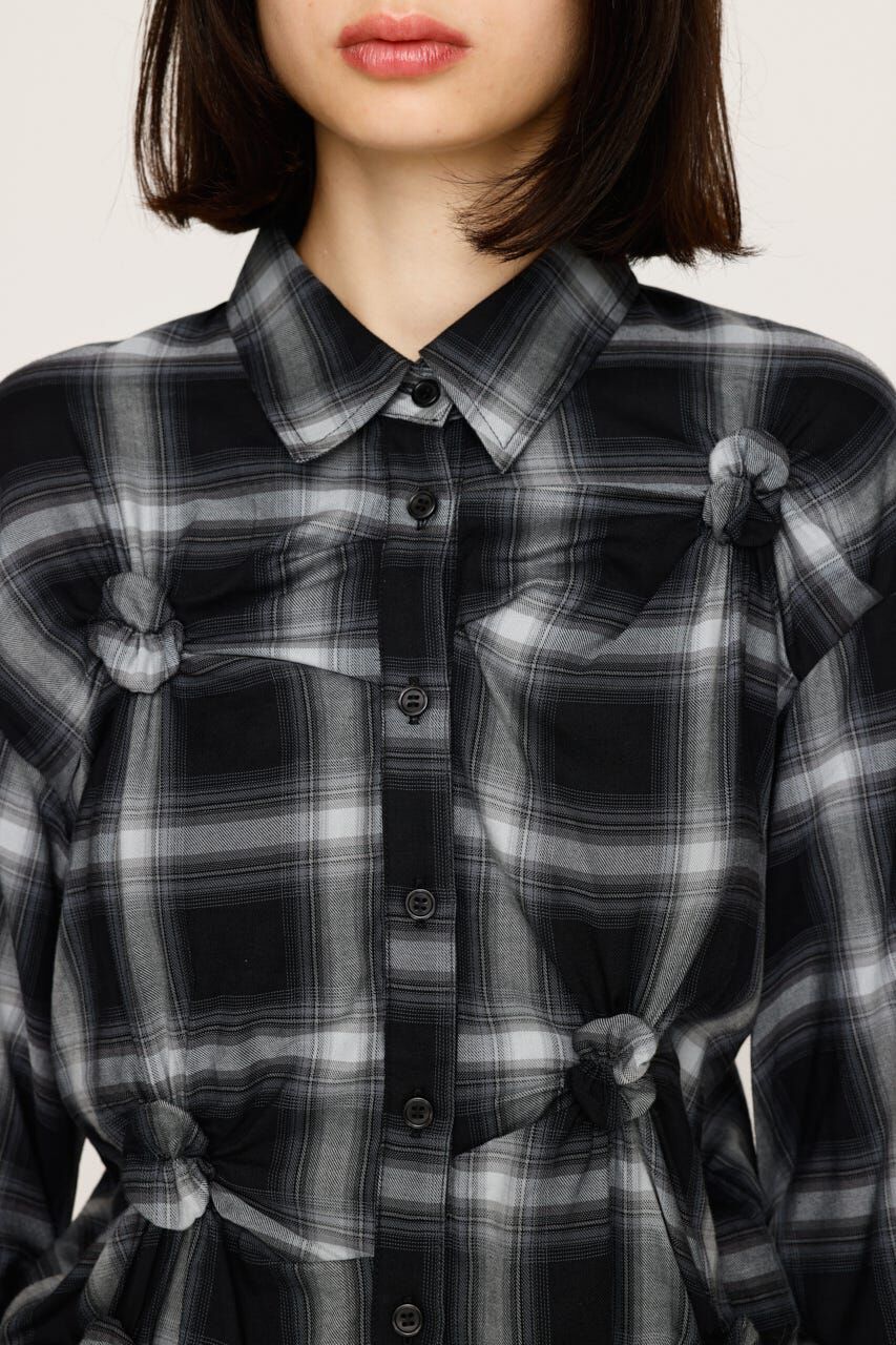 SLY「CHECK KNOT DETAIL シャツ」|シャツ・ブラウス|