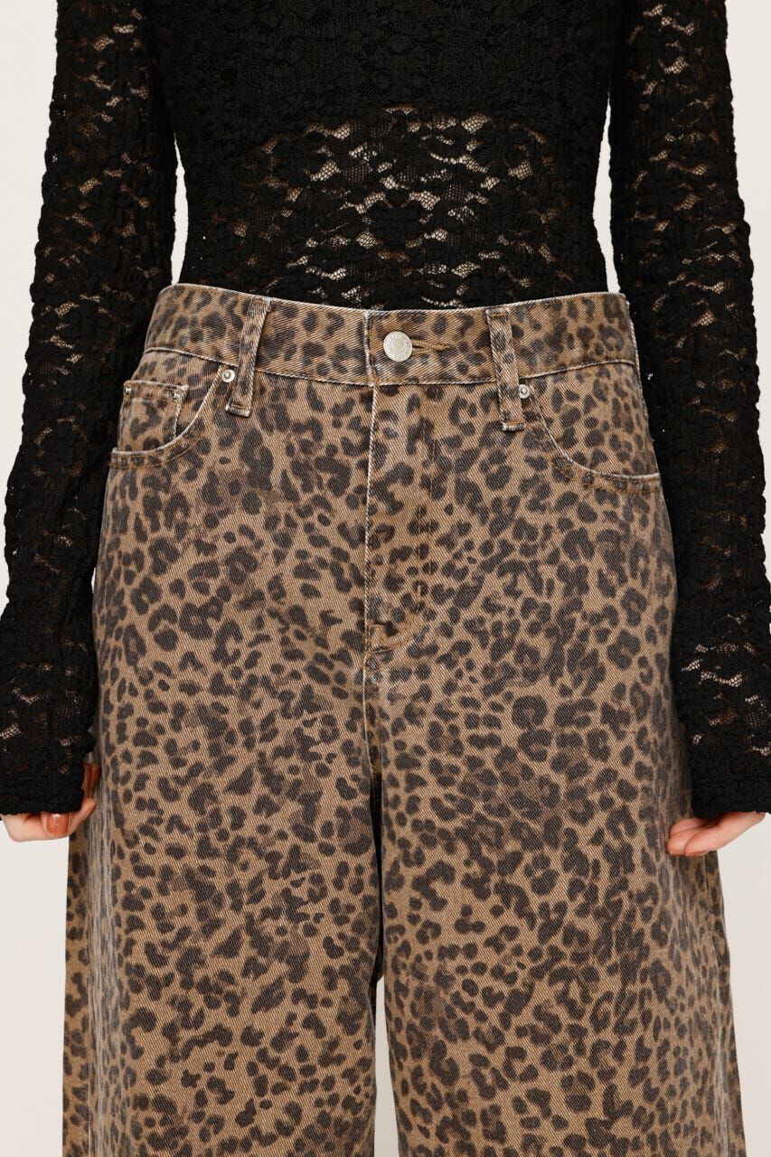 SLY「LEOPARD WIDE LEG PT-D」|デニム|