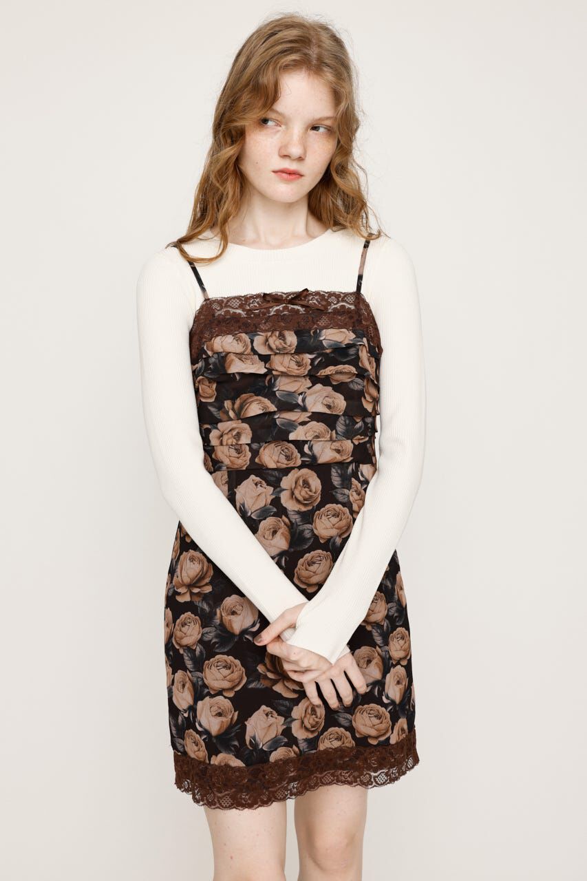 SLY「FLOWER LACE CAMI ショートワンピース」|ワンピース|
