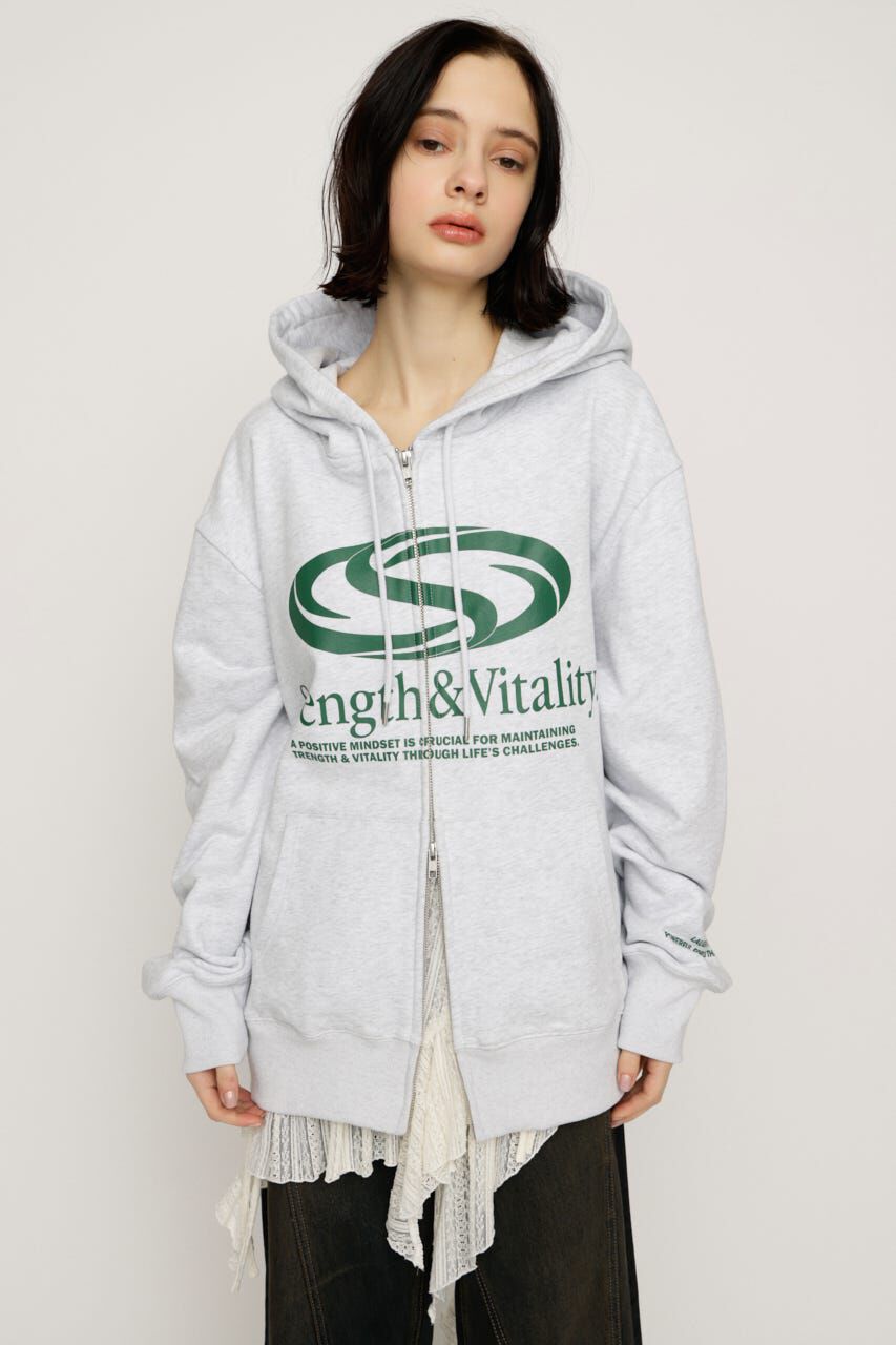 SLY「PRINT OVER HOODIE」|パーカー|