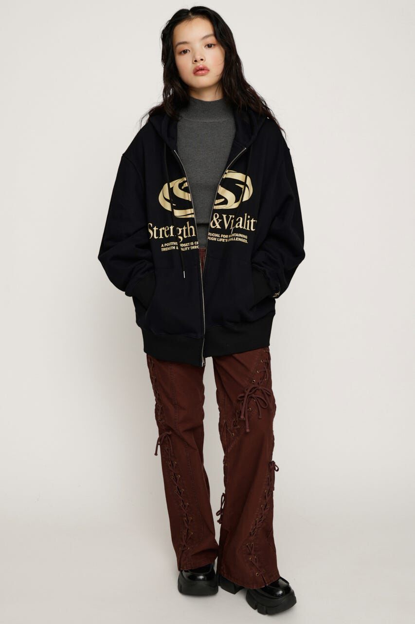 SLY「PRINT OVER HOODIE」|パーカー|