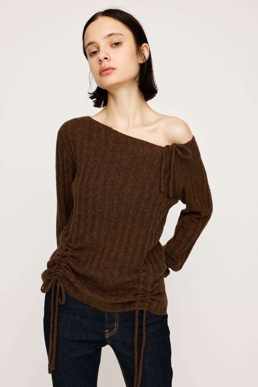 SLY「GATHER RIBBON KNIT トップス」|ニット・セーター|