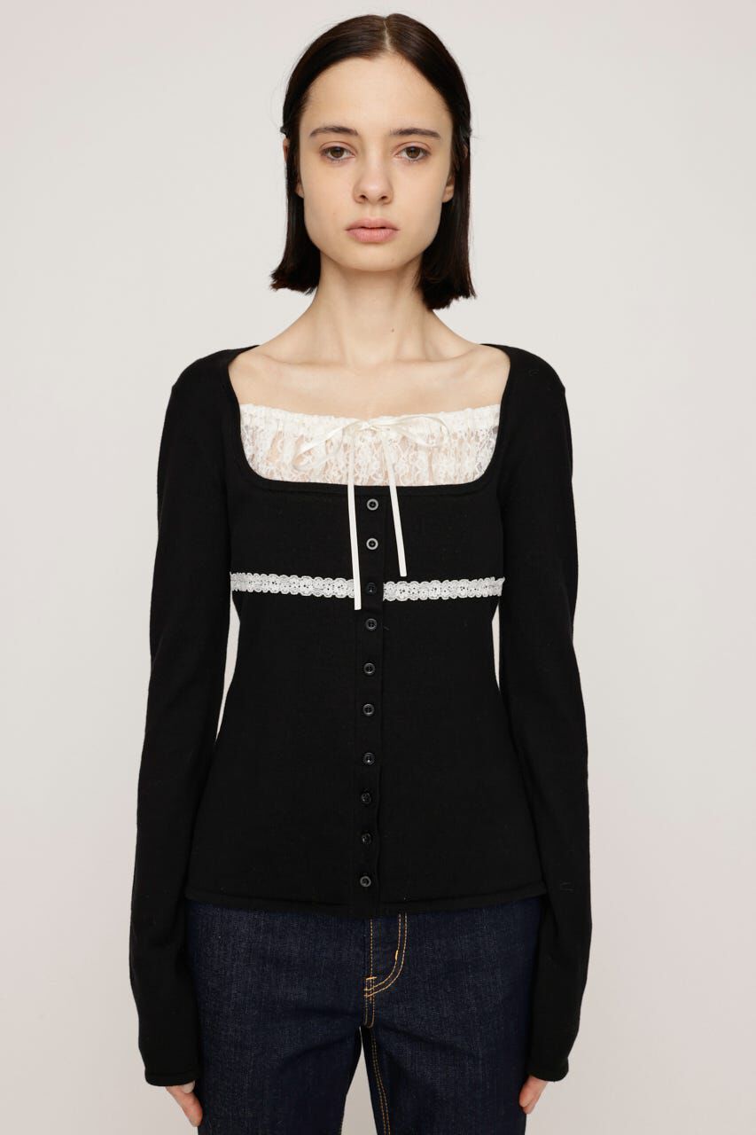 SLY「LACE DOCKING KNIT トップス」|ニット・セーター|