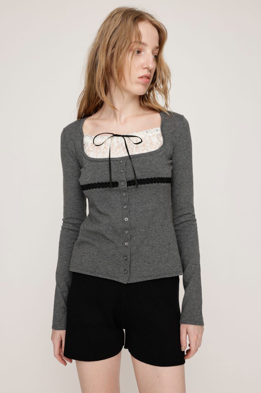 SLY「LACE DOCKING KNIT トップス」|ニット・セーター|