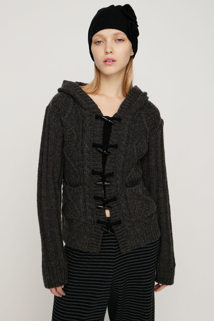 SLY「TOGGLE BUTTON CABLE KNIT カーディガン」|カーディガン|